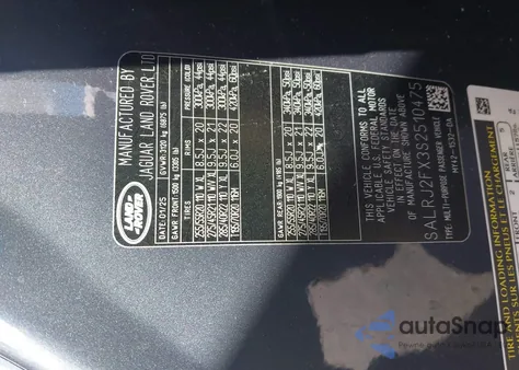 2025 Land Rover Discovery P300 S из США, поврежденный, VIN SALRJ2FX3S2510475